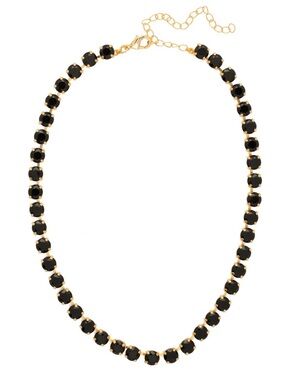 Sorrelli Matilda Tennis Necklace Choker Gold Plated Emerald Green Crystals 22”TL